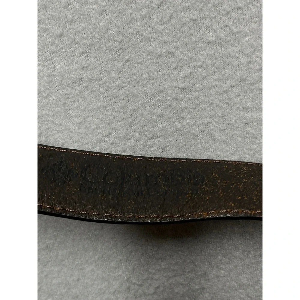 Columbia Mens Leather Belt 34 Tan Brown Textured Contrast Stitch rugged 11CO0289